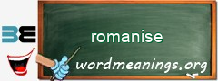 WordMeaning blackboard for romanise